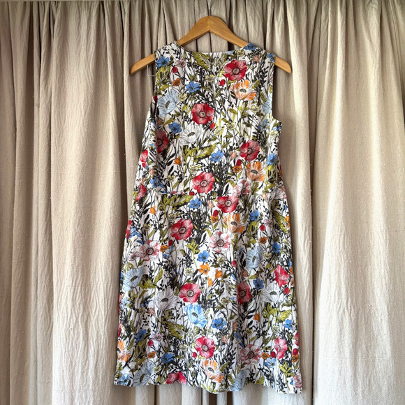 J.Jill Love Linen Floral Shift Dress XS Sleeveless Wildflower Summer Knee Length - Picture 3 of 7